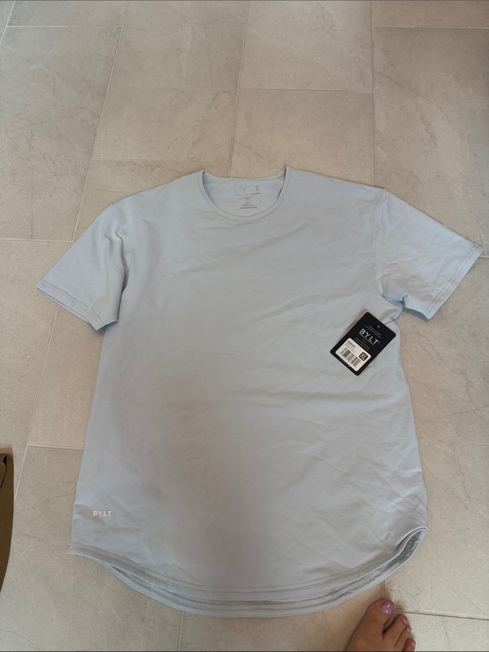 BYLT Basics Men's Crew Tee in Light Blue